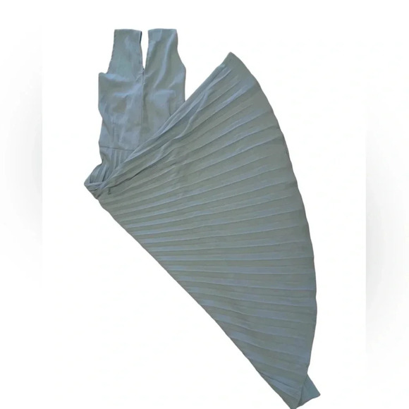 Blue Pleated Sleeveless Maxi Dress Size Small - Picture 6 of 9